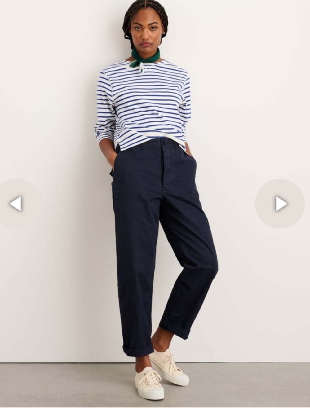 Classic Navy High-Rise Chino Pants